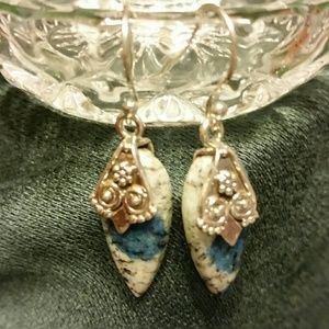 .925 Silver K2 Teardrop French Hook Earrings